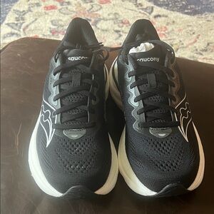 Saucony Ride  women’s Black and White Athletic Running Shoes